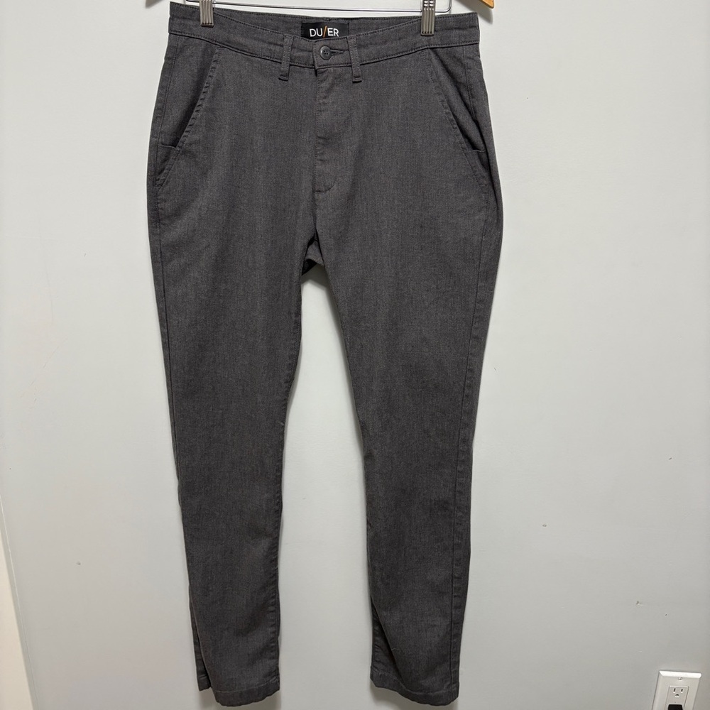 DU/ER Pants Mens 32 (31x31) Gray Ultra Lightweight Stretch Chino Performance